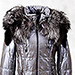 Женское кожаное пальто на синтепоне, отделанное чернобуркой