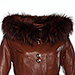 Марли: Женская кожаная куртка, отделка - крашеная чернобурка, арт. 17870